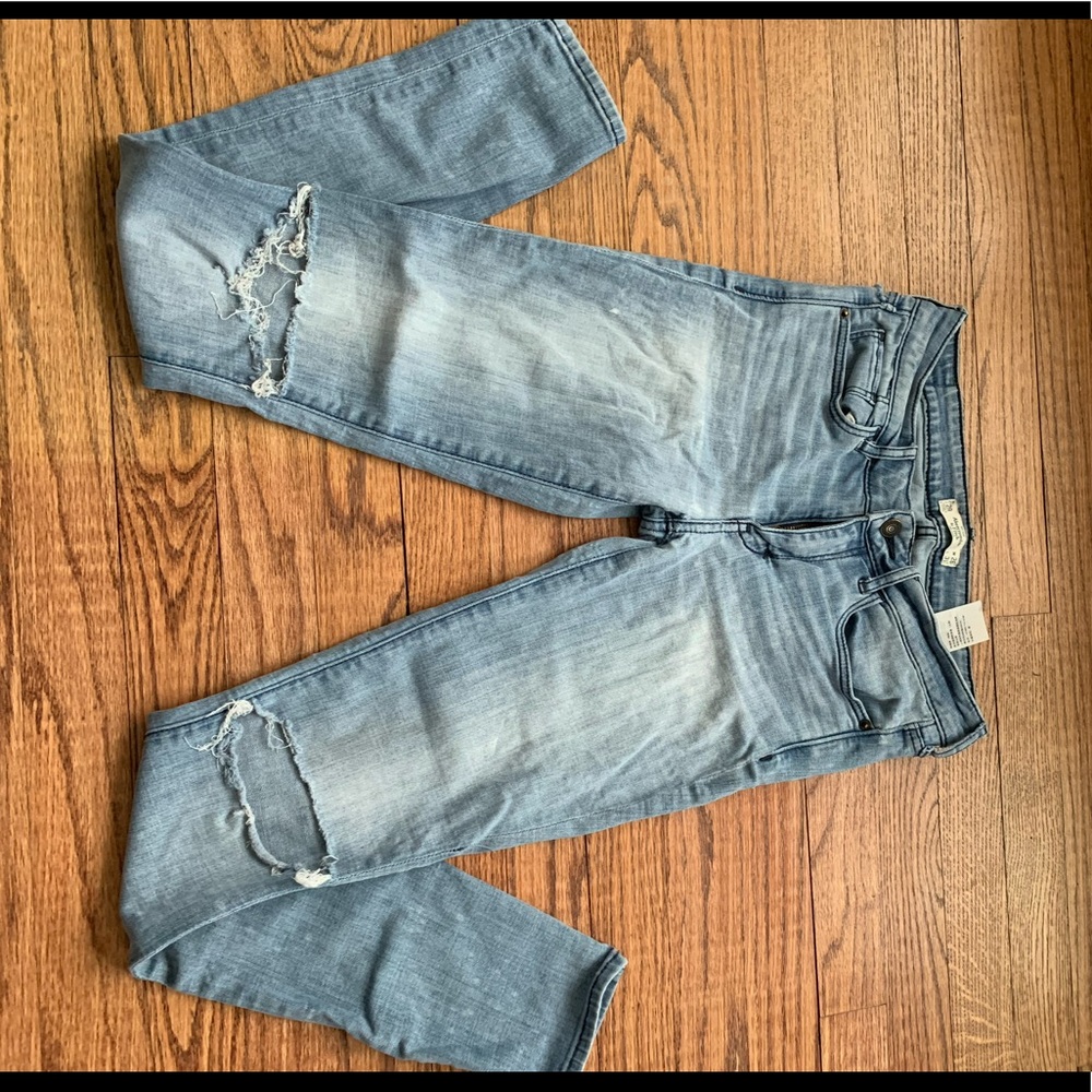 Abercrombie jeans with holes in the knees